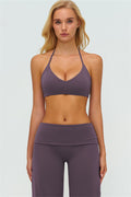 Conjunto de 2 piezas de sujetador deportivo y pantalón de pierna recta Twirl