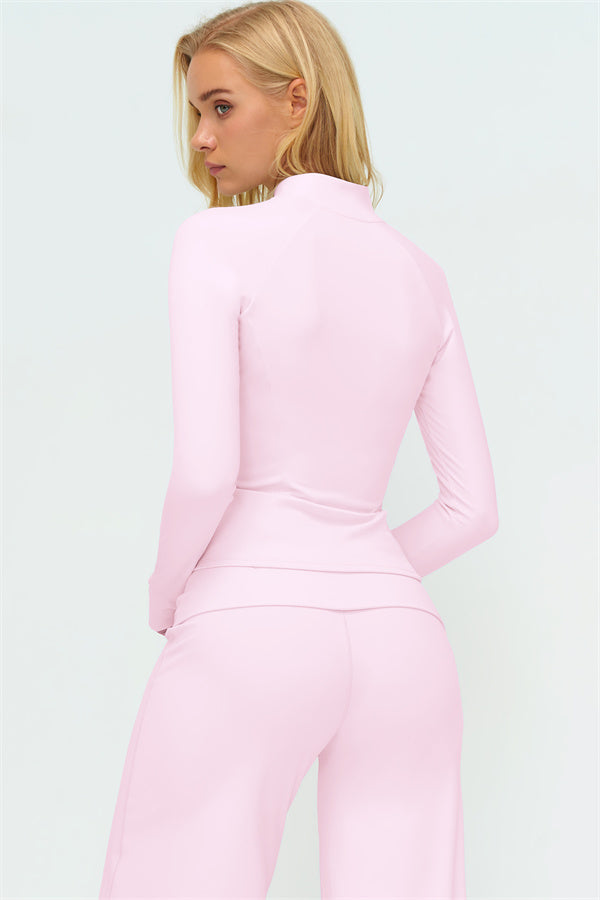 Conjunto de 3 piezas de chaqueta con cremallera, top halter y leggings Twirl