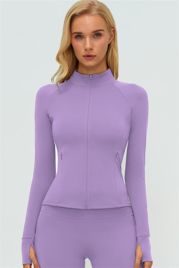 Conjunto de 2 Piezas Chaqueta Twirl con Cremallera y Pantalones de Pierna Recta