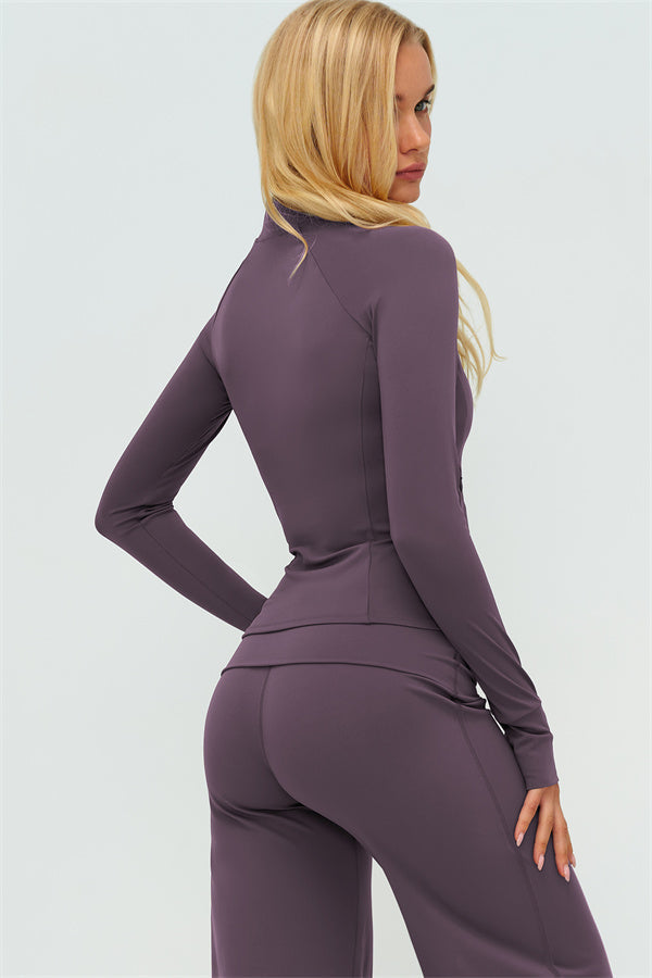 Conjunto de 3 piezas de chaqueta con cremallera, top halter y leggings Twirl