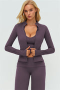 Conjunto de 3 piezas de chaqueta con cremallera, top halter y leggings Twirl