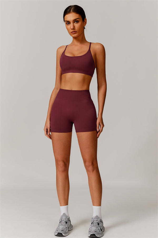 Conjunto de 2 piezas de sujetador deportivo y shorts Nova Luxe
