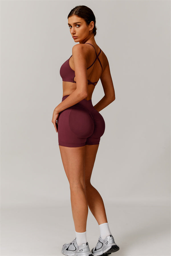 Conjunto de 2 piezas de sujetador deportivo y shorts Nova Luxe