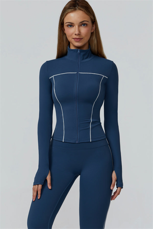 Conjunto de dos piezas de leggings con cremallera Venus