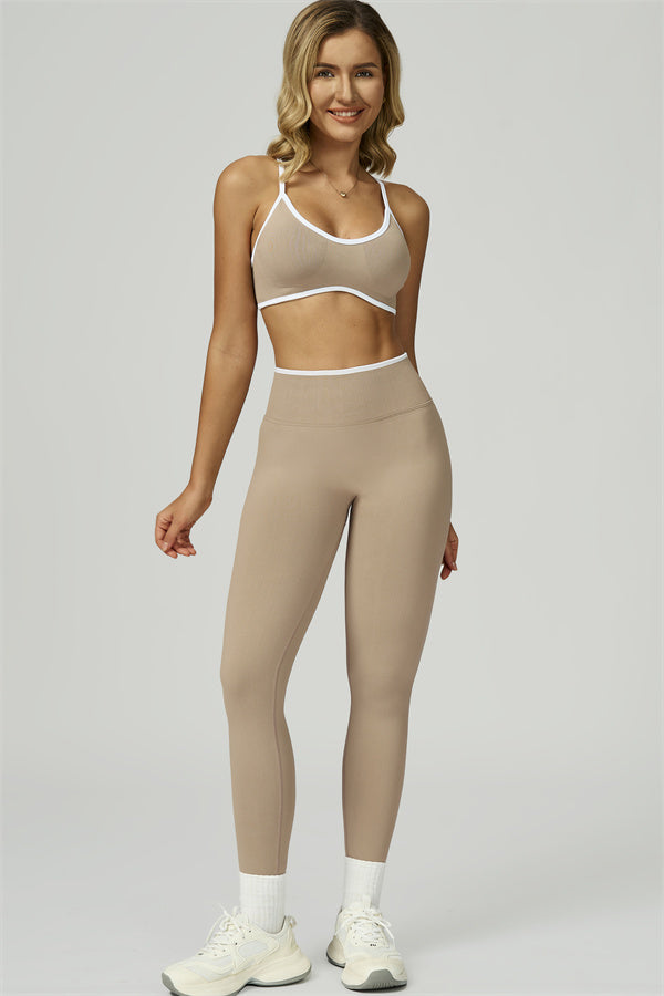 Conjunto de 2 piezas de sujetador deportivo y leggings Prime Line