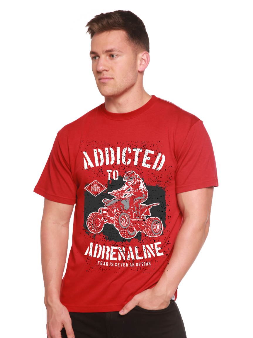 Camiseta gráfica de manga corta para hombre "Adicto a la adrenalina" de viscosa de bambú/algodón orgánico