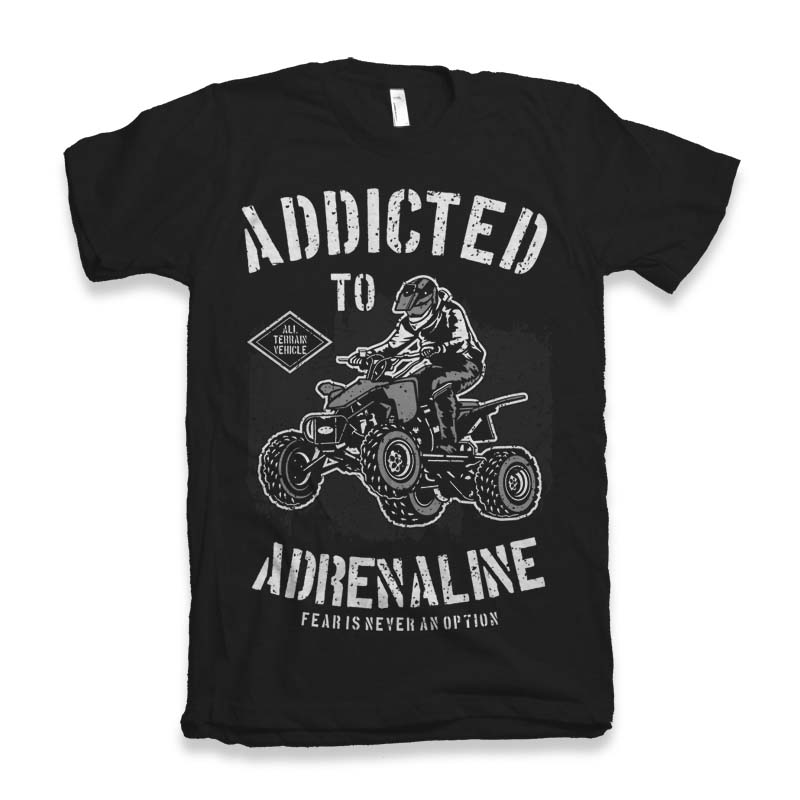 Camiseta gráfica de manga corta para hombre "Adicto a la adrenalina" de viscosa de bambú/algodón orgánico
