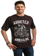 Camiseta gráfica de manga corta para hombre "Adicto a la adrenalina" de viscosa de bambú/algodón orgánico