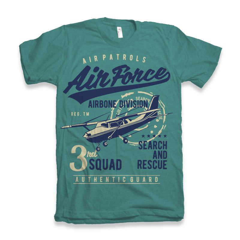 Camiseta gráfica de manga corta de bambú/algodón orgánico para hombre Air Force