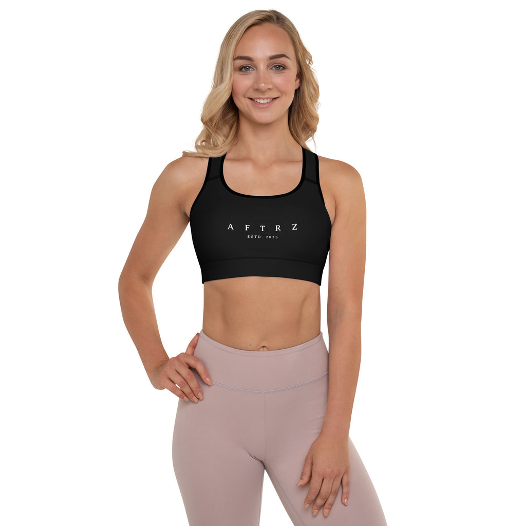 Sujetador deportivo acolchado Aftrz Classics - Negro con logo blanco