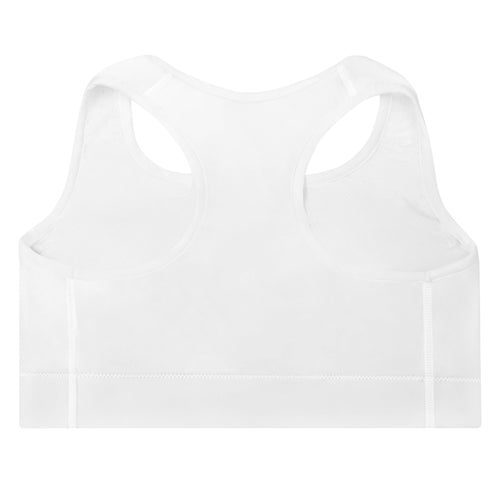 Aftrz Classics Padded Sports Bra - White with Red Logo