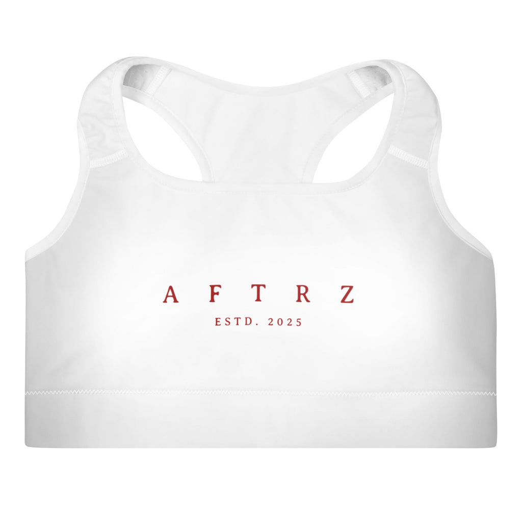 Sujetador deportivo acolchado Aftrz Classics - Blanco con logo rojo