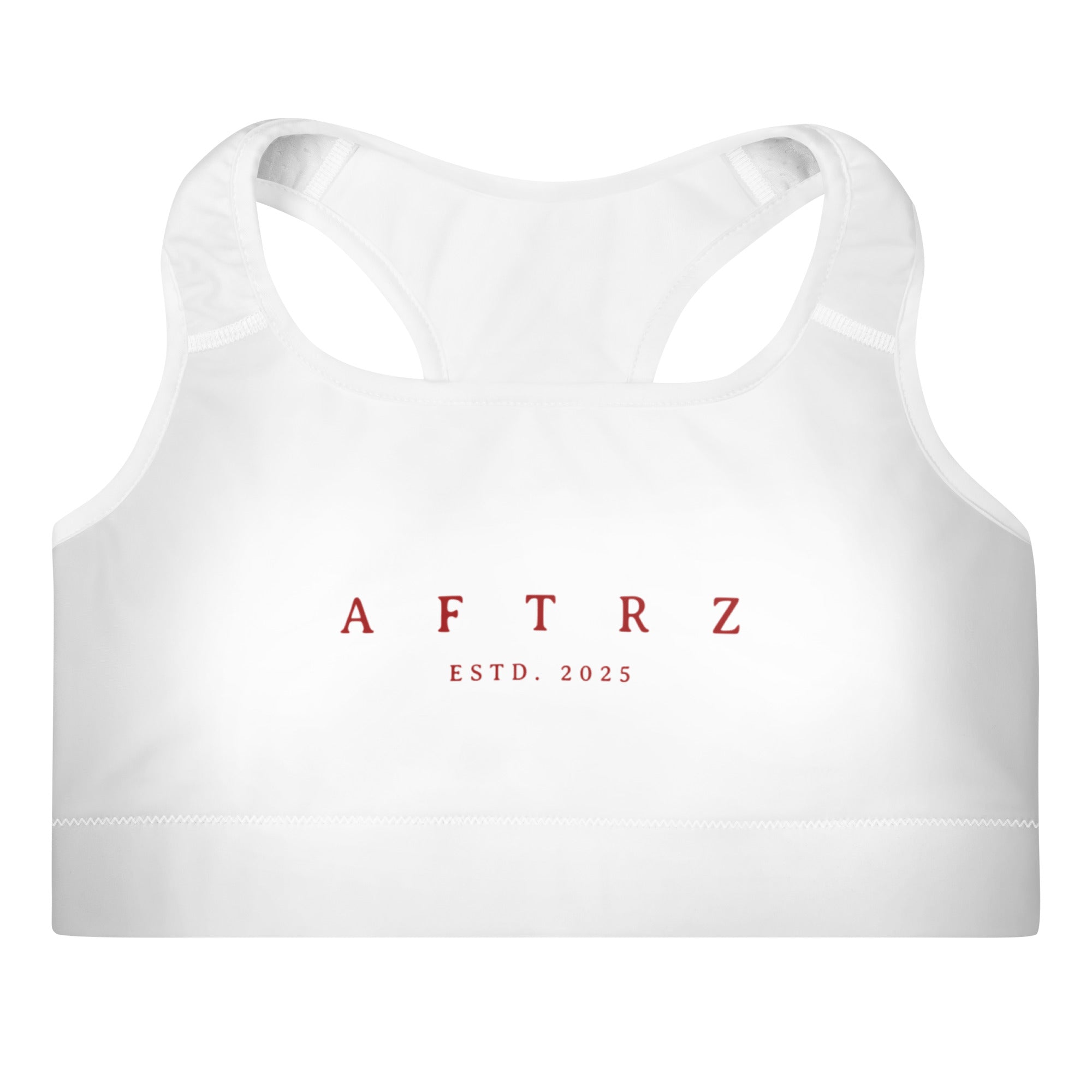 Sujetador deportivo acolchado Aftrz Classics - Blanco con logo rojo