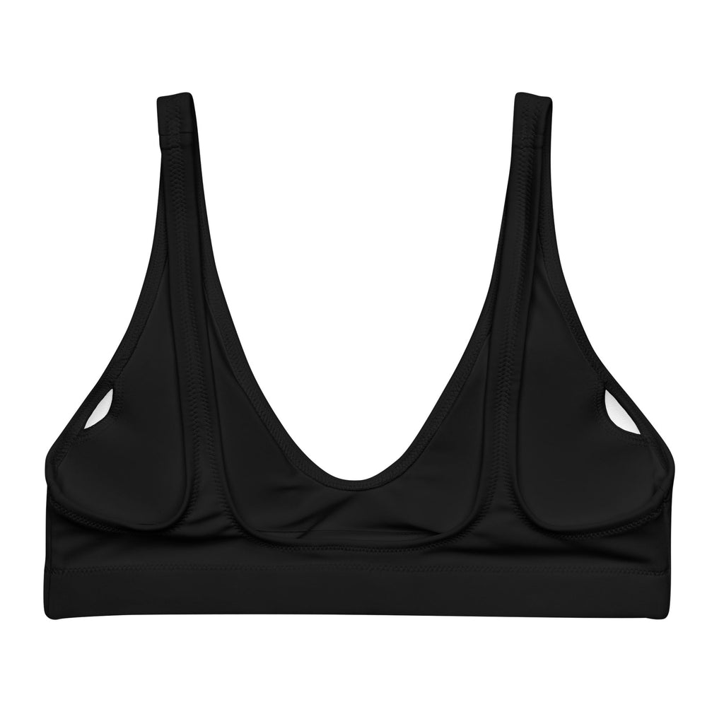 Parte superior de bikini acolchada Aftrz Classics - Negro con logo color canela