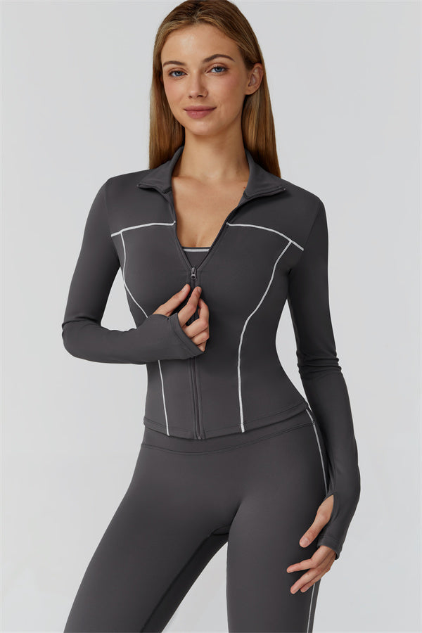 El conjunto de 3 piezas de leggings y sujetador deportivo con cremallera Venus