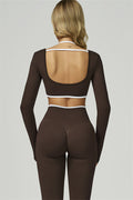 El conjunto de 2 piezas de crop top de manga larga y leggings Prime Line