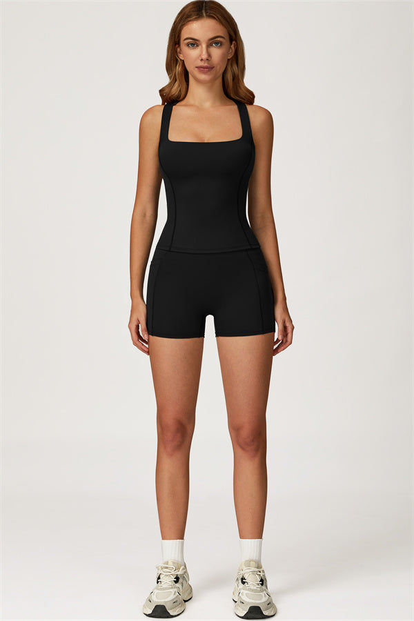 Conjunto de 2 piezas de top corto y shorts Glacier