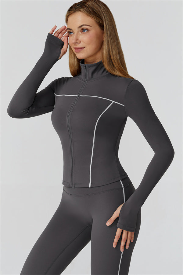 El conjunto de 3 piezas de leggings y sujetador deportivo con cremallera Venus