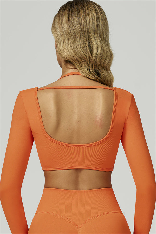 Conjunto de 2 piezas de leggings y top corto de manga larga Prime