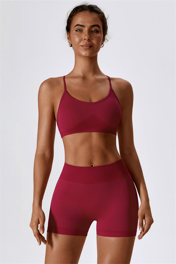 Conjunto de 2 piezas de sujetador deportivo y shorts Nova Luxe