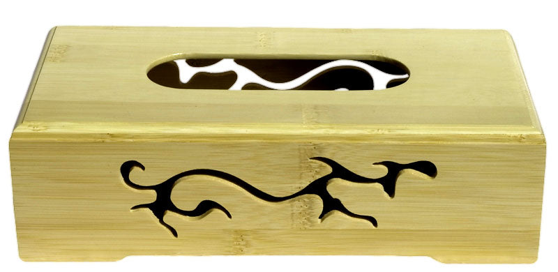 Caja de pañuelos de bambú