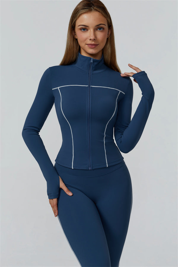 El conjunto de 3 piezas de leggings y sujetador deportivo con cremallera Venus