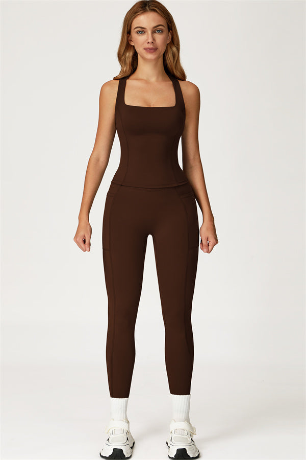 El conjunto de 2 piezas de leggings y camiseta corta Glacier