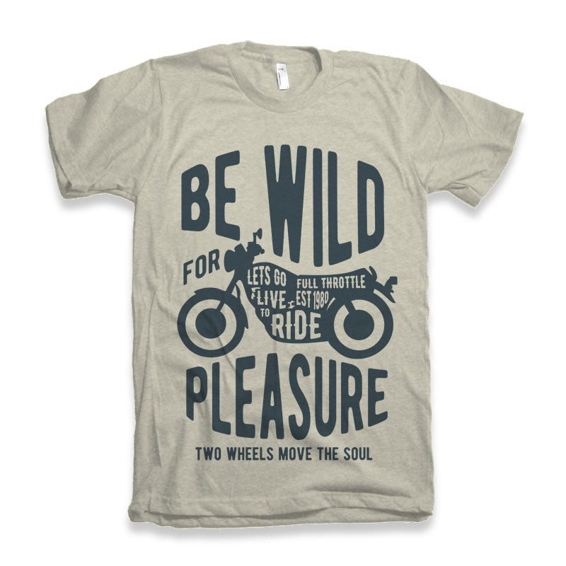 Camiseta gráfica de manga corta de viscosa de bambú/algodón orgánico "Be Wild" para hombre