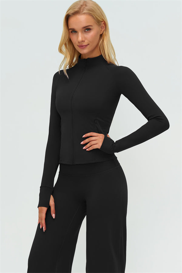 Conjunto de dos piezas de chaqueta Twirl con cremallera y pantalón de pierna recta