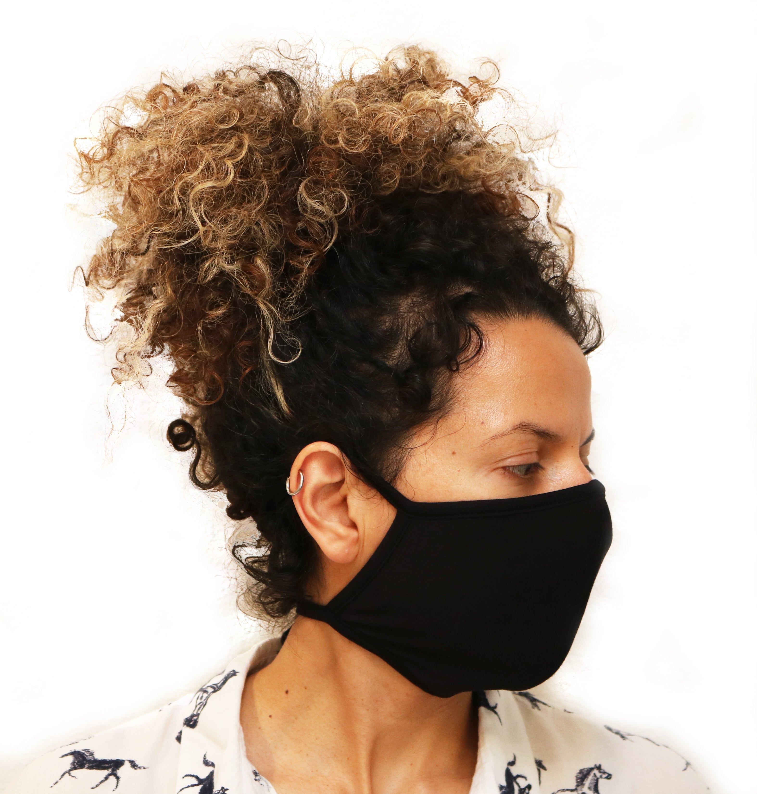 Mascarilla facial de viscosa de bambú transpirable, triple capa y talla extragrande, con lazos de cuerda