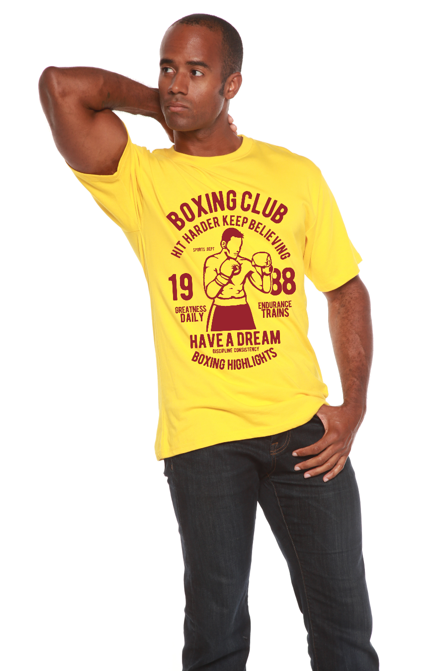 Camiseta gráfica de manga corta de bambú/algodón orgánico para hombre del Boxing Club