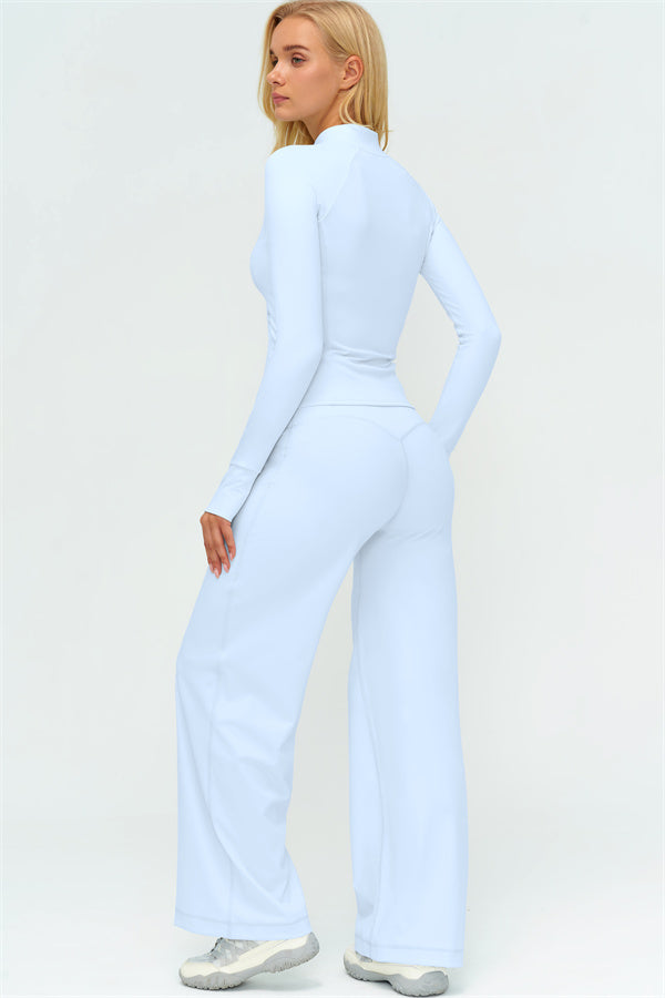 Conjunto de dos piezas de chaqueta Twirl con cremallera y pantalón de pierna recta
