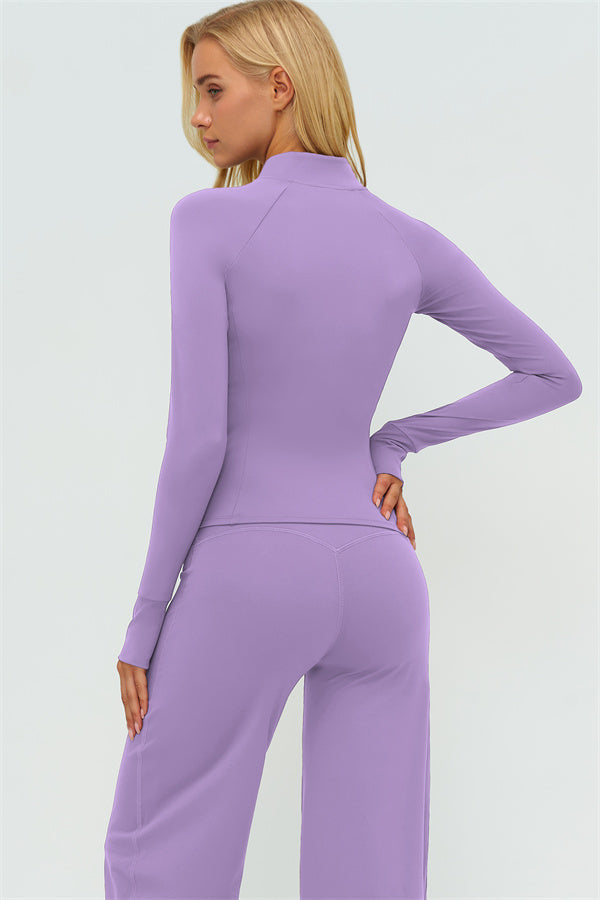 Conjunto de dos piezas de chaqueta Twirl con cremallera y pantalón de pierna recta