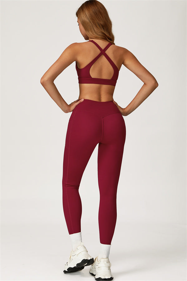 Conjunto de dos piezas de top deportivo y leggings Glacier