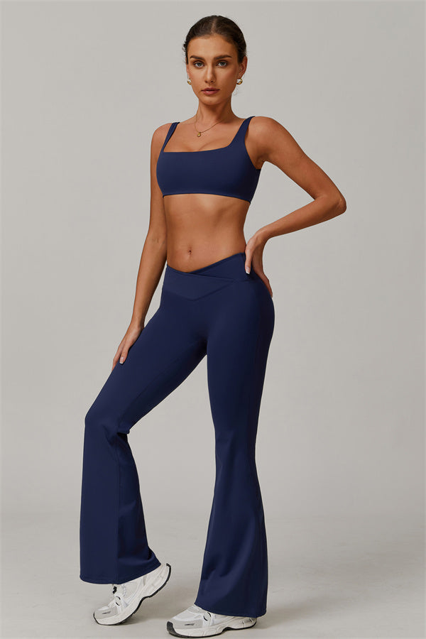 Conjunto de 2 piezas Halo: sujetador deportivo y leggings acampanados