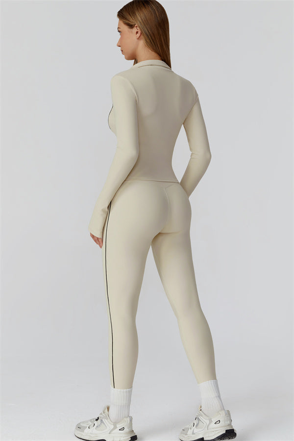 El conjunto de 3 piezas de leggings y sujetador deportivo con cremallera Venus