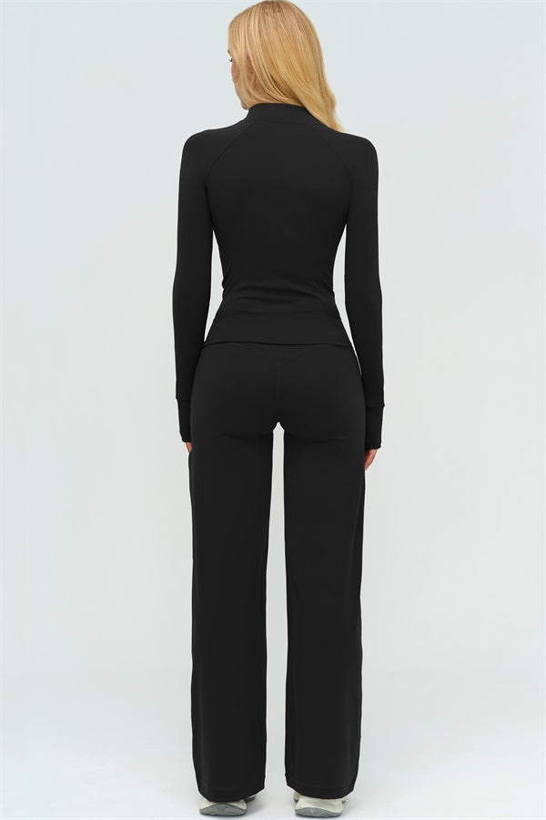 Conjunto de 3 piezas: sujetador deportivo, chaqueta con cremallera Twirl y pantalones de pierna recta nuevos