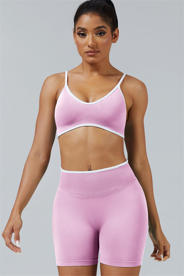 Conjunto de 2 piezas de sujetador deportivo y shorts Elevate