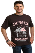 Camiseta gráfica de manga corta para hombre California West Coast de viscosa de bambú/algodón orgánico