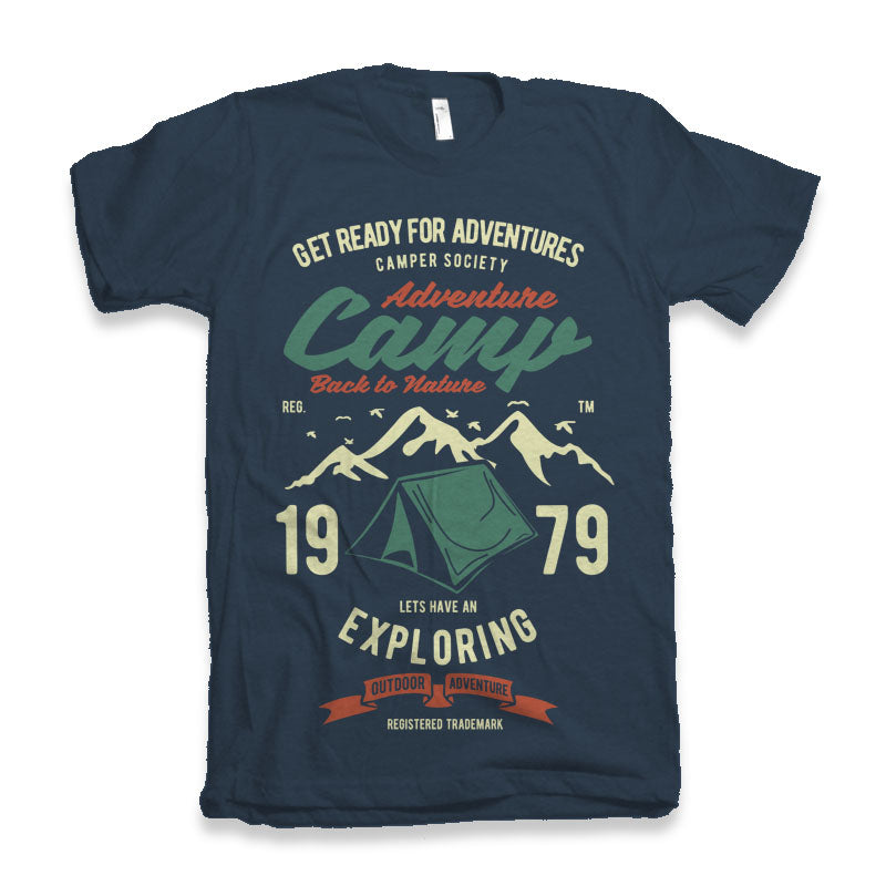 Camiseta gráfica de manga corta Camp Adventure de viscosa de bambú/algodón orgánico para hombre