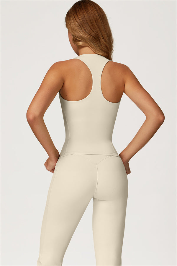 Conjunto de 2 piezas de top corto Glacier y leggings con pernera acampanada