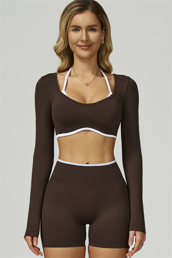 Top crop de manga larga Prime Line