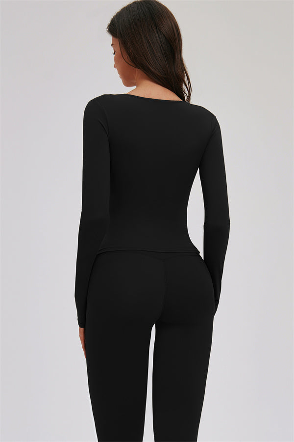 Conjunto de 2 piezas de leggings capri y manga larga Twirl