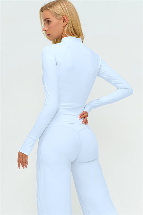 Conjunto de 3 piezas: sujetador deportivo, chaqueta con cremallera Twirl y pantalones de pierna recta nuevos