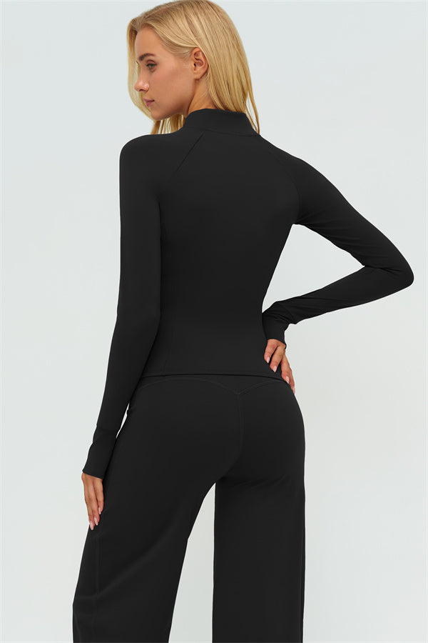 Conjunto de dos piezas de chaqueta Twirl con cremallera y pantalón de pierna recta