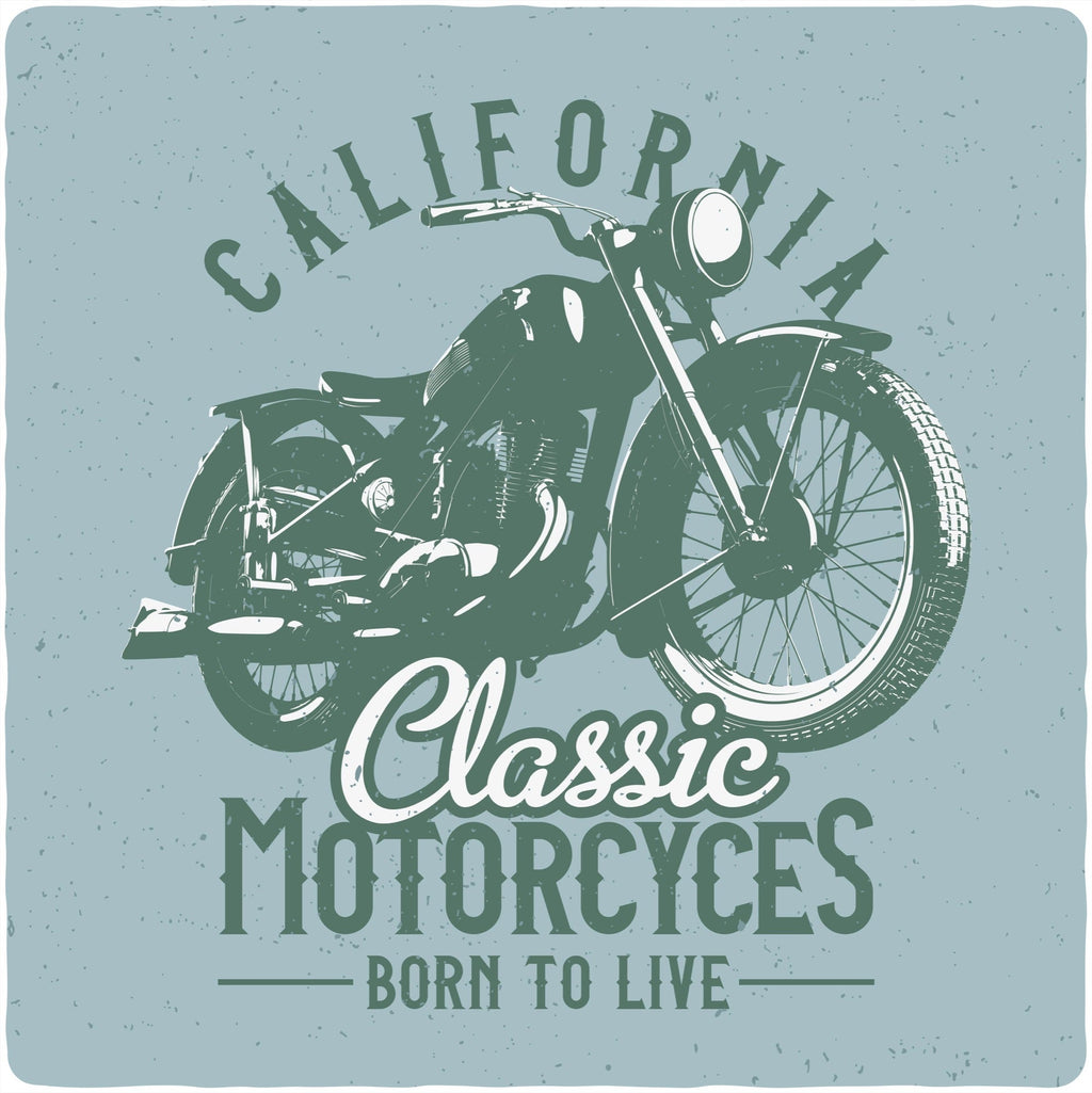 Camiseta gráfica de manga corta para hombre "Classic Motorcycles" de viscosa de bambú/algodón orgánico