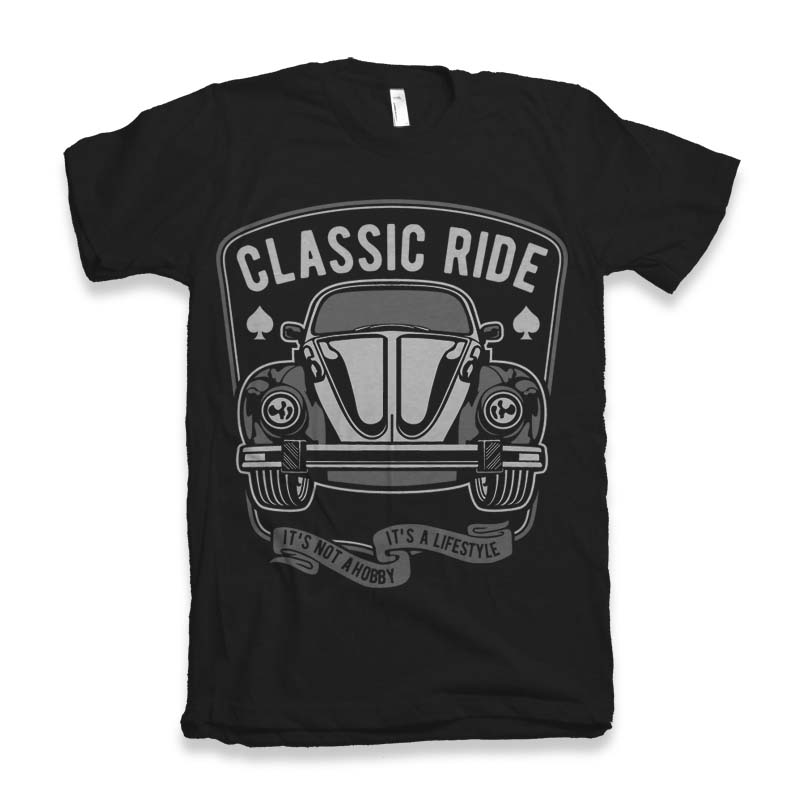 Camiseta gráfica de manga corta de bambú/viscosa y algodón orgánico "Classic Ride" para hombre
