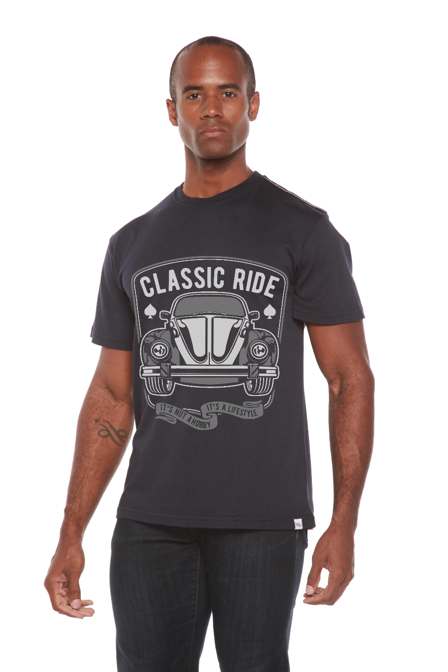 Camiseta gráfica de manga corta de bambú/viscosa y algodón orgánico "Classic Ride" para hombre