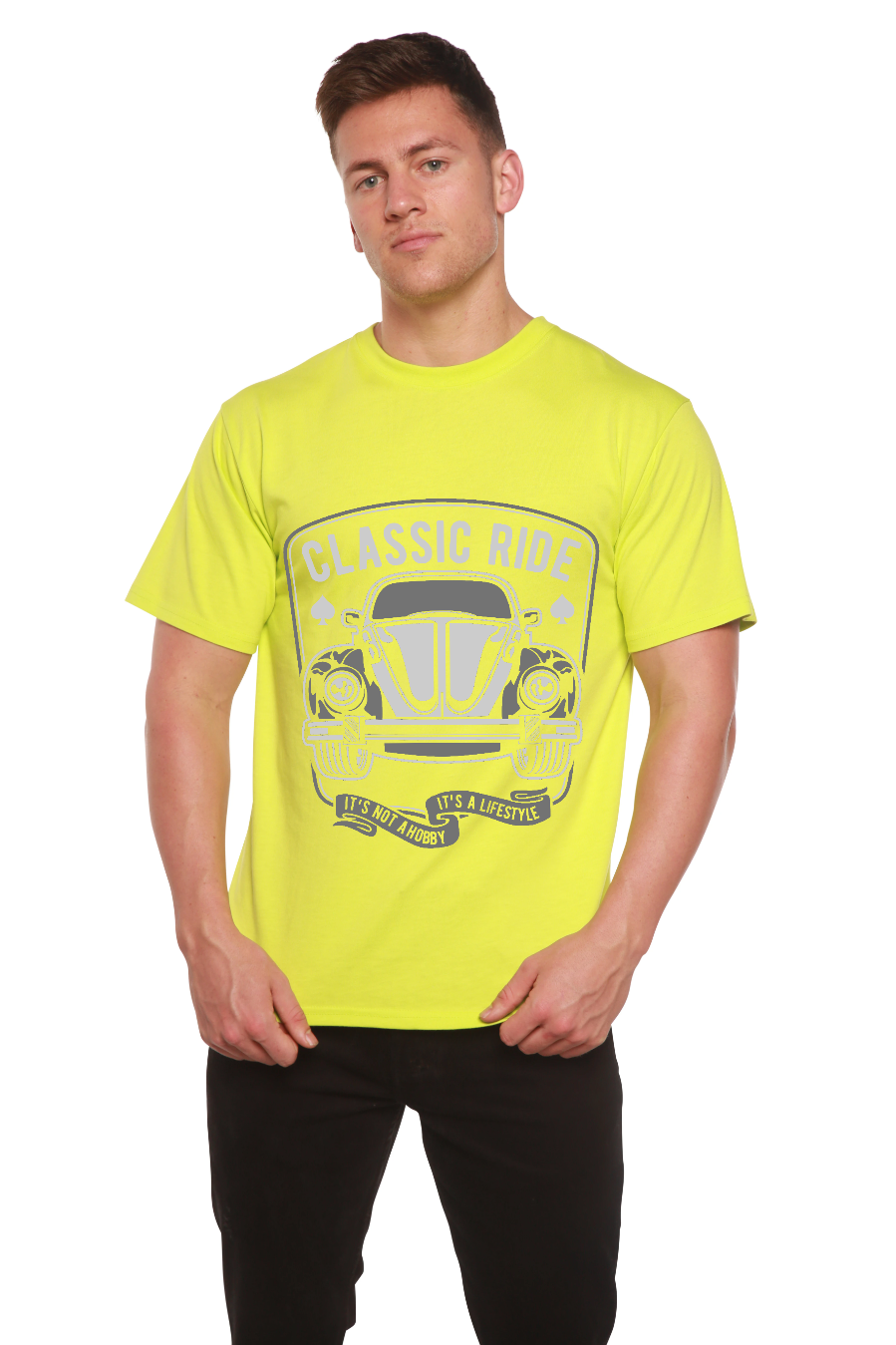 Camiseta gráfica de manga corta de bambú/viscosa y algodón orgánico "Classic Ride" para hombre