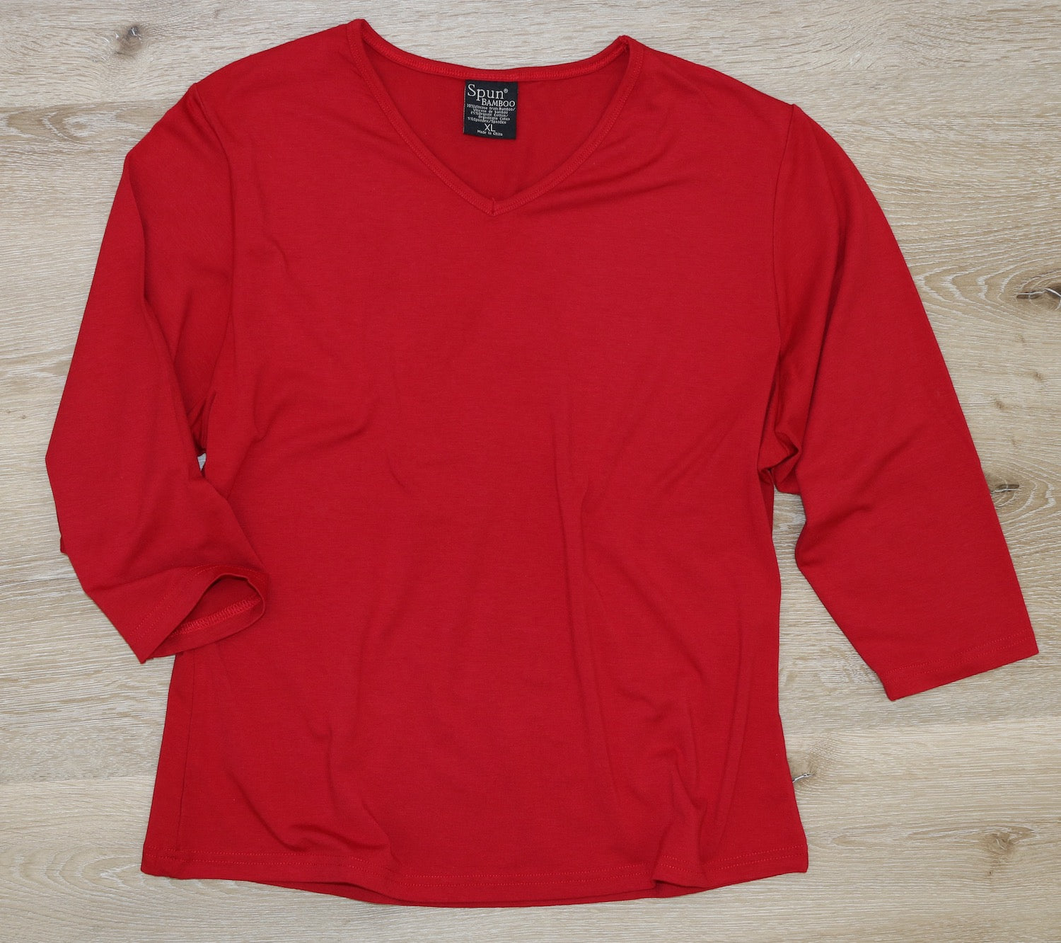 Oferta de Camisetas de Manga 3/4 con Cuello de Pico de Viscosa de Bambú y Algodón para Mujer
